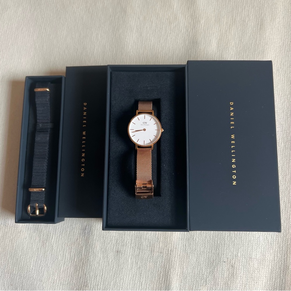 Daniel Wellington Petite Cornwall Rose Gold Watch 28mm with Two Strap options